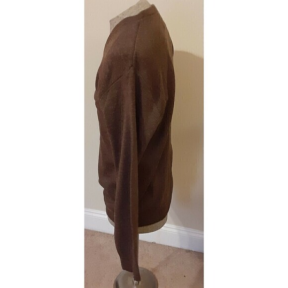 Men's Brown Jantzen V-Neck Sweater - Size L - Made in USA - Picture 2 of 5